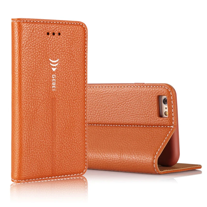 

Arrival Luxury Original Brand GEBEI Leather Flip Unique Magnet Design Stand Case Cover For iPhone 5 5S SE 6 6S 7 Plus