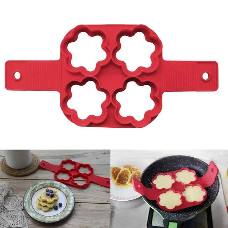 YTE Pancake Maker Flower Shape Silicone Perfect Cheese Egg Cooker Pan
