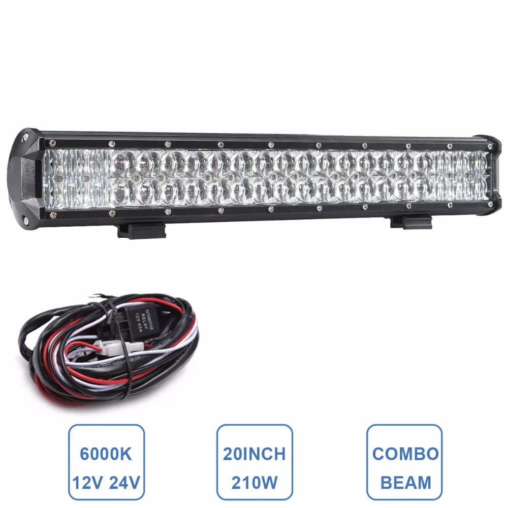 

Offroad LED Light Bar 20'' 12V 24V Headlight Car ATV SUV Boat Van Camper Pickup Wagon Truck Trailer Combo Driving Fog Lamp 210W