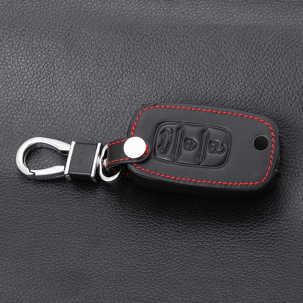 Автомобильный кожаный брелок для ключей с дистанционным управлением, чехол для LADA Sedan/Largus/Kalina/Granta/Vesta, 3 кнопки, флип-ключ L1236