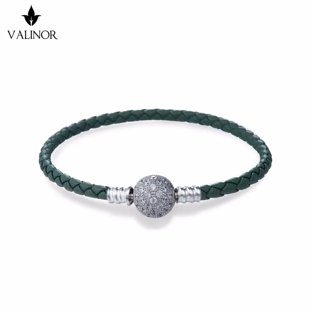 

Green leather bracelet 925 Sterling Silver Bracelets BZSL011
