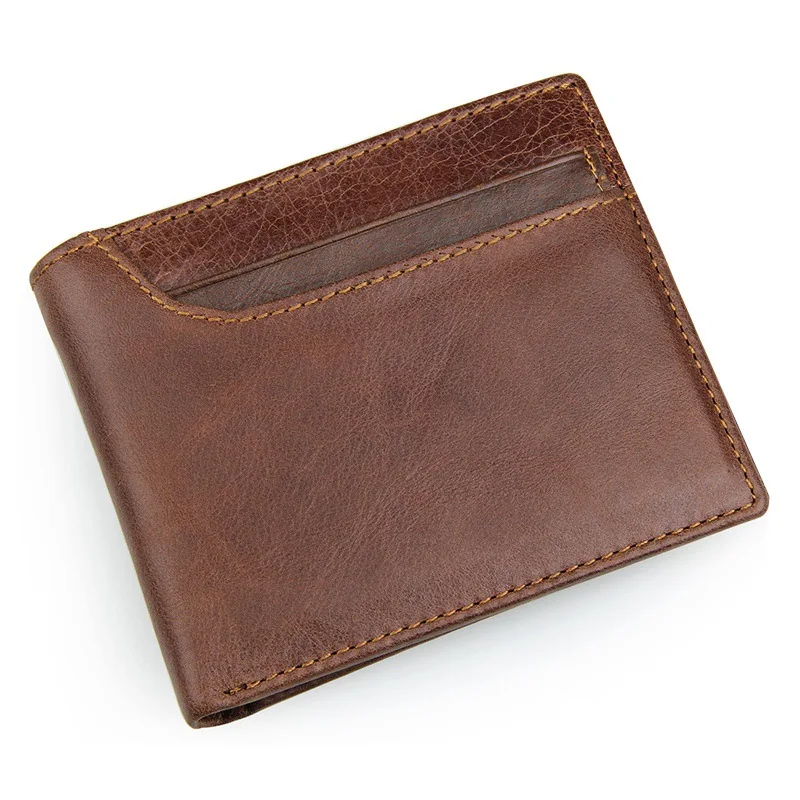 High Quality Genuine Leather Wallet Men Credit Card Protector Shields