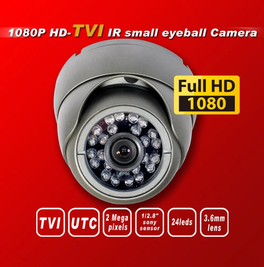 Бесплатная доставка HD TVI 1080P1/2 8 'Датчик Sony Exmor камера безопасности 24IR 3 мега 6 мм UTC