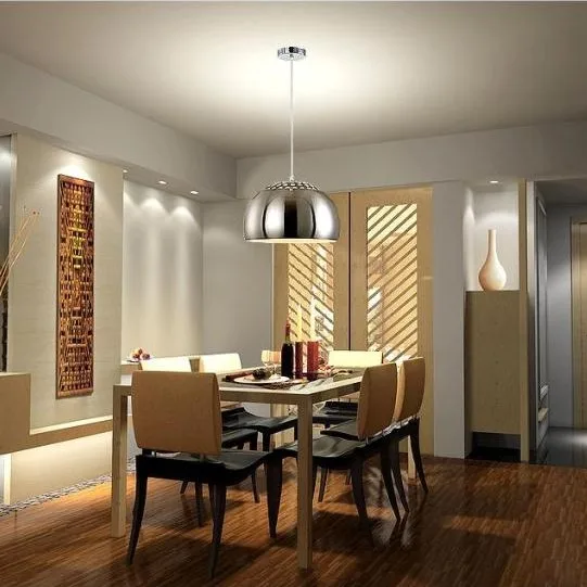 

paint iron pendant light Brief modern home deco Imitation stainless steel fixture DIY fishing living room E27 bulb pendant lamp