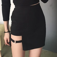 Корейская Стильная черная посылка, юбки-карандаш с неровным подолом, микро юбка, сексуальная тонкая женская облегающая юбка для вечеринки, черные S-2XL