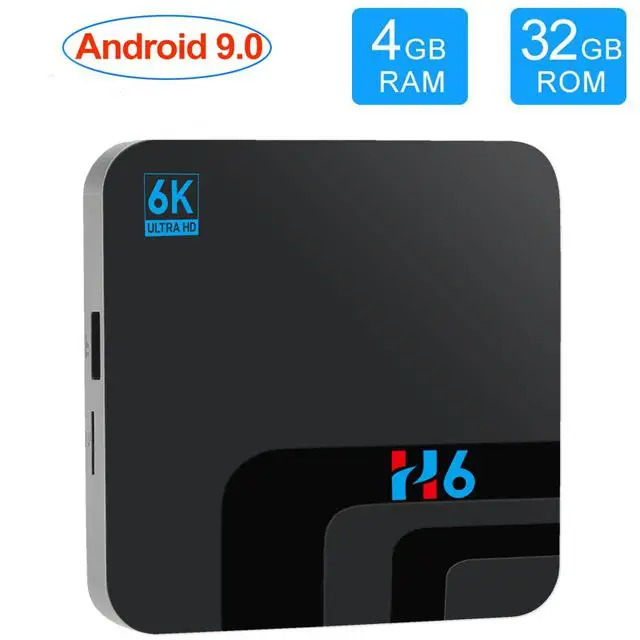 H6 Android 9,0 Smart tv BOX 4G DDR3 32G EMMC rom телеприставка 6K 3D H.265 Wifi медиаплеер ТВ приемник R20
