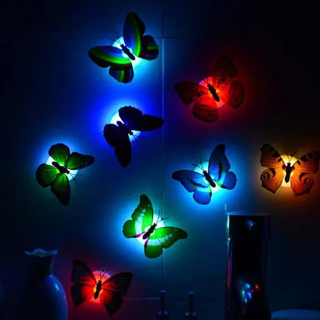 Led Colorful Butterfly Night Lights Baby Kids Bright Novelty Decorative Nightlights Bedroom Wall