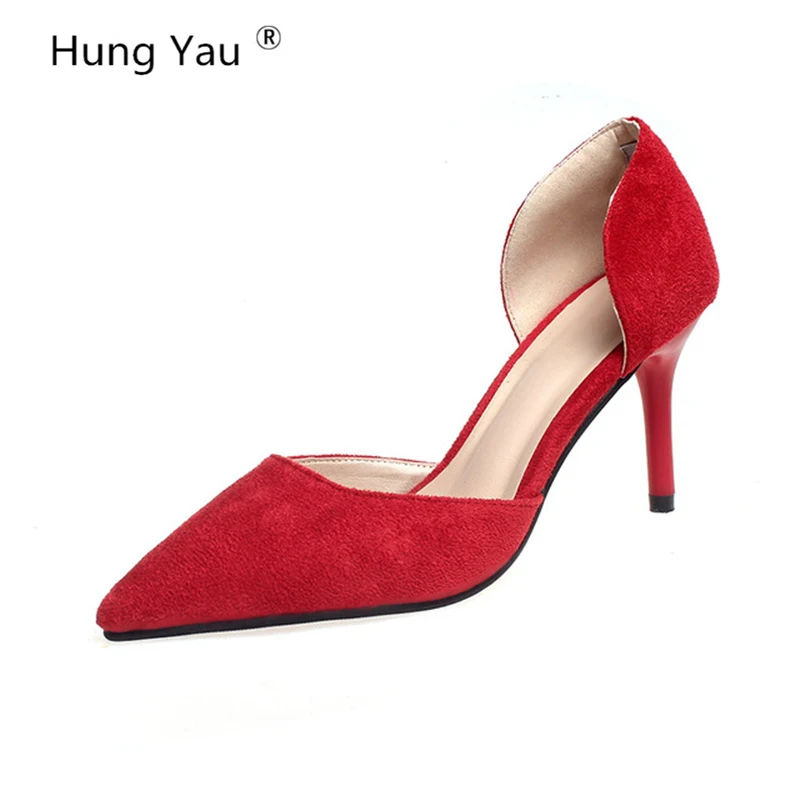 Hung Yau/Классические пикантные женские туфли лодочки с острым носком на высоком