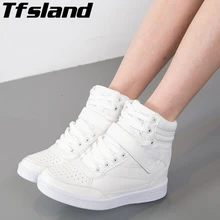 Женские зимние теплые ботильоны; дышащая прогулочная обувь на высоком каблуке; женские кроссовки, визуально увеличивающие рост; мягкая обувь на скрытой танкетке