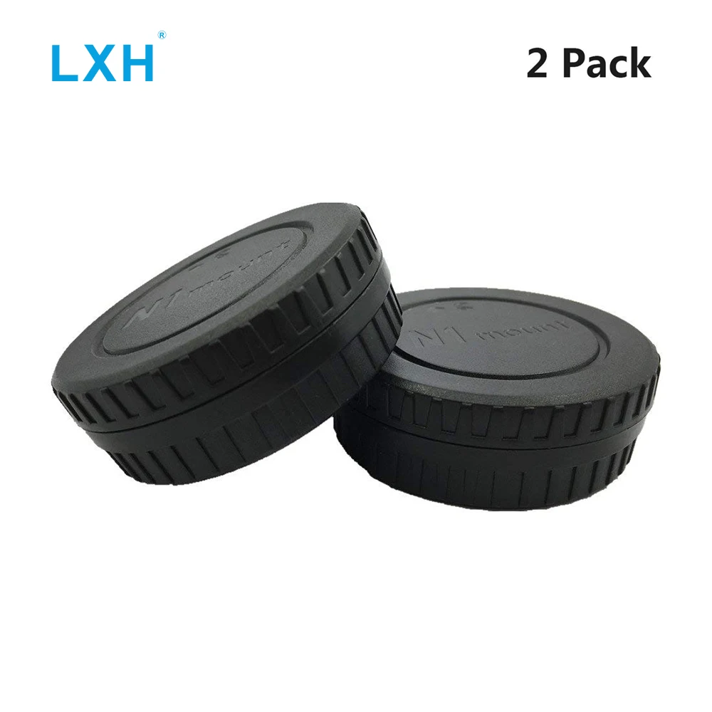 LXH LC N1 Black Camera Front Body Cap+Rear Lens Cap Cover Kit for Nikon