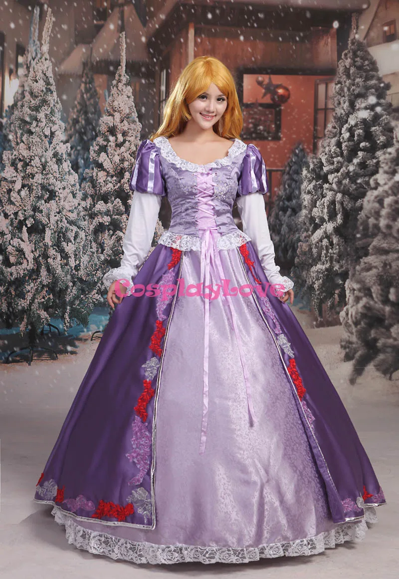 CosplayLove Custom Made Tangled Rapunzel Princess Purple Dress Cosplay Costume Cute For Halloween Christmas Party | Тематическая