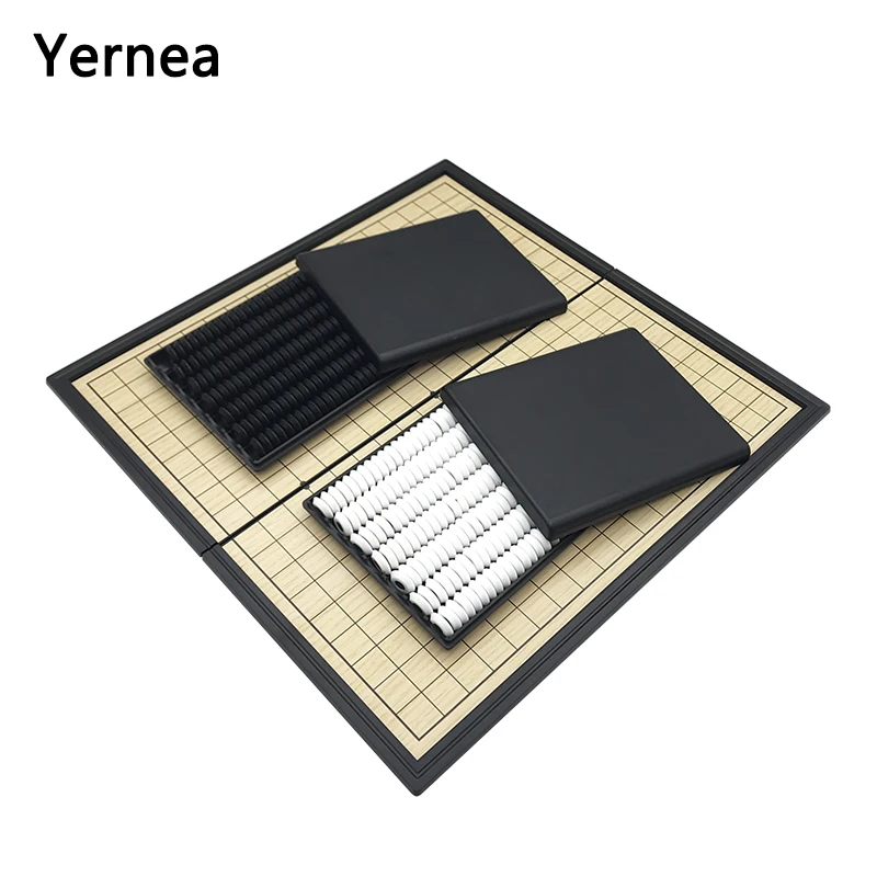 Yernea Hot Go Game Magnetic Folding Entertainment Go Game Pieces Magnetic Adult Children's Training Chess Board Game Wei qi Gift foldable magnetic tactic board for soccer coaching tactical board football game training tactics clipboard equipment