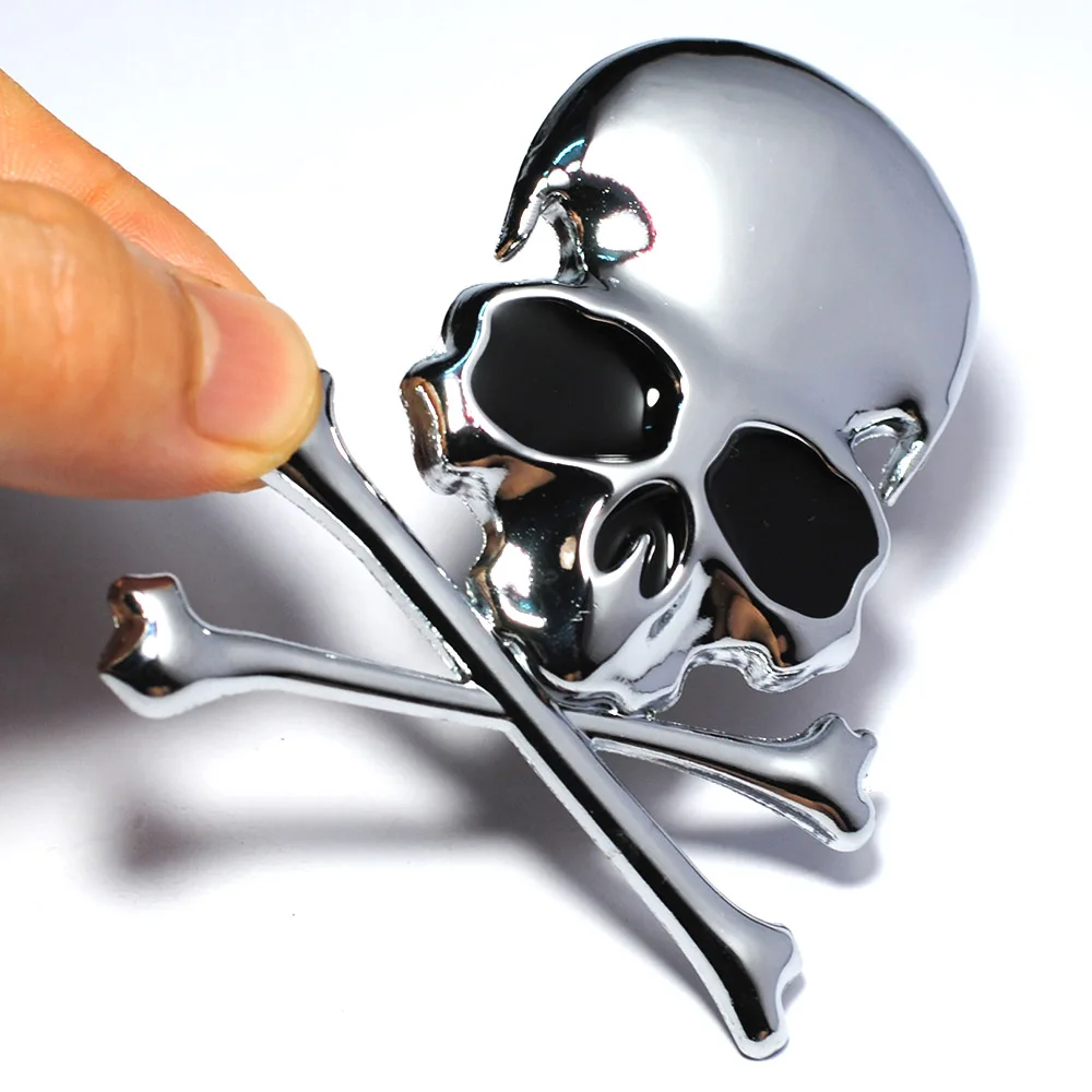 Кости скелета x 6 см 3D металлический череп ярлыки для одежды Автомобиль Мотоцикл Наклейка 7,2 эмблема значок автомобиля Стайлинг украшения
