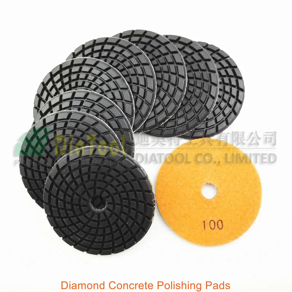 9pcs #100 4" Resin bond diamond concrete floor polishing pads, concrete floor renew reparing pads Diameter 100MM