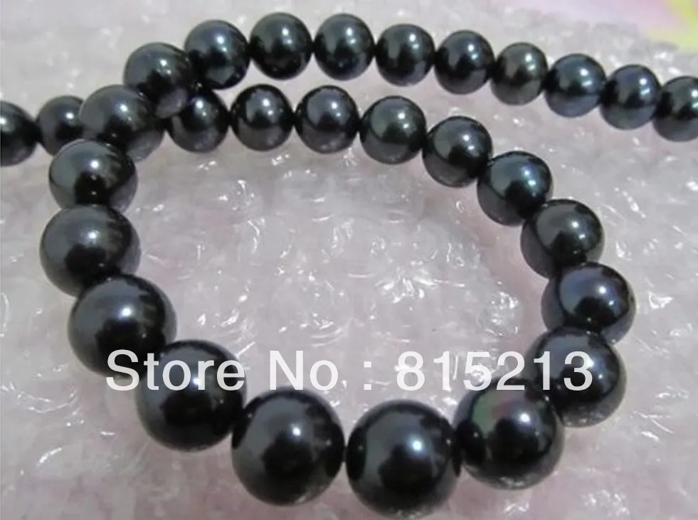 

ddh0071 GENUINE BEAUTIFUL 12-13MM BLACK SOUTH SEA PEARL NECKLACE 14K 18