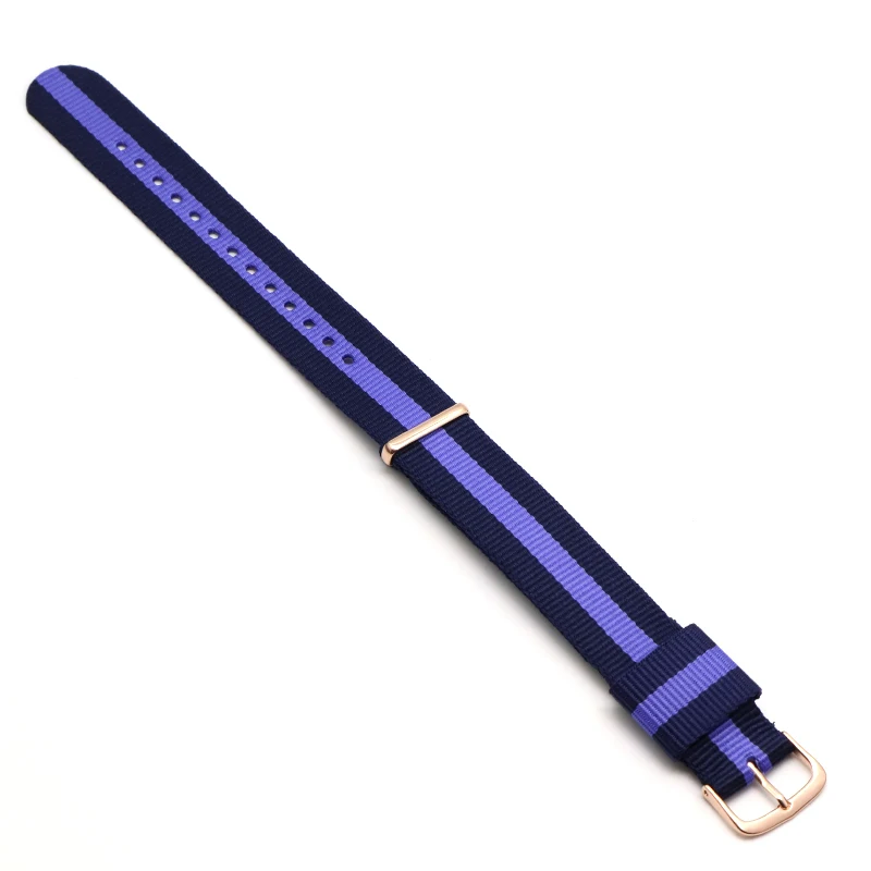 Высококачественный нейлоновый ремешок для часов с серебряной пряжкой для Daniel Wellington, 18 мм, 20 мм, роскошный сменный Браслет, ремешок для часов, ремешок для часов dw - Цвет ремешка: Blue Purple G