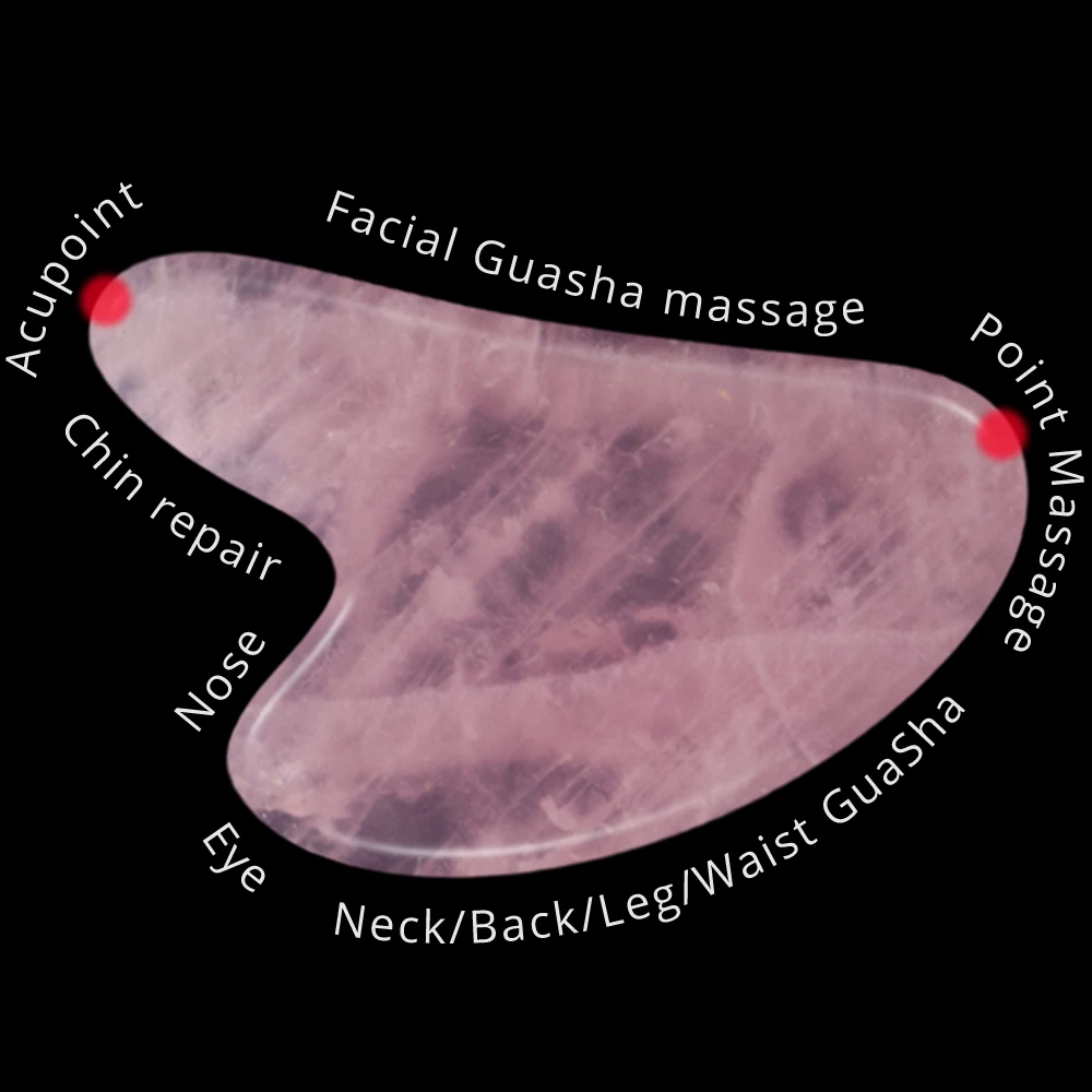 Прямая Jade Гуа Ша массаж камень розового кварца Guasha нефрита массажер Природный кристалл Yoni Wand лица Гуа Ша массаж RUITONG