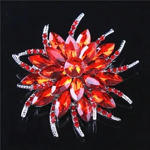 YueBanG Jewelry Free Shipping Brooch For Women Flower Brooch Wedding Party Accessories Large Zircon Rhinestone Pin Brooches Gift