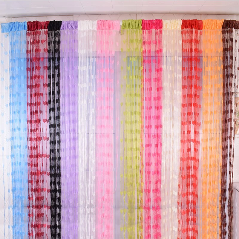 

New Wedding 12 Color Tulle Curtain Screens Sheer Curtains for Living Romm Fashion Tulle Curtains Balcony Window Voile Curtain
