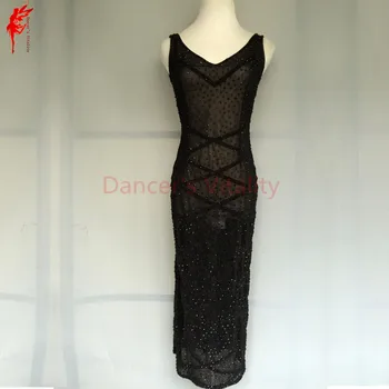

Women latin dancing clothing for girls latin dance clothes dress luxury stones sleeves latin dance performance dress dancer dres