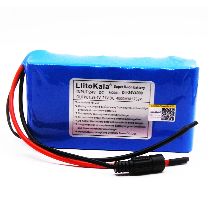 LiitoKala 7S2P 24V 4Ah 18650 аккумулятор 29,4 V 4000mAh перезаряжаемый аккумулятор мини портативное зарядное устройство для светодиодный/лампы/камеры