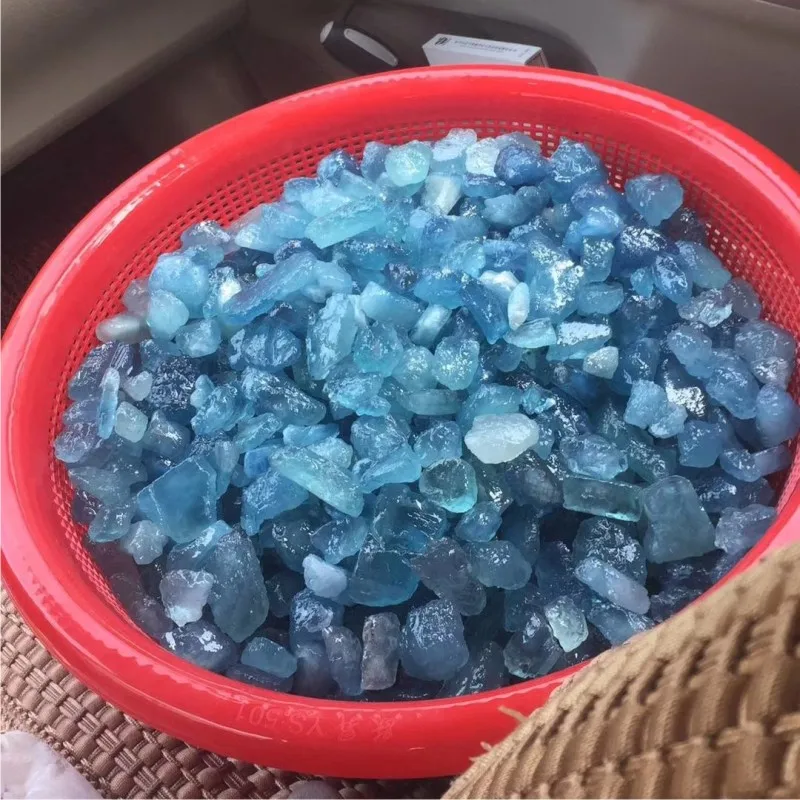 Натуральный грубый Синий аквамарин кулон сырой образец драгоценного камня ожерелье целебные кристаллы подарок для влюбленных