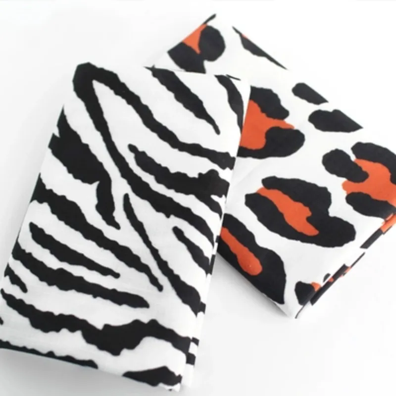 

50*140cm Zebra and Leopard Print Cotton Linen Fabric by half meter for DIY Handmade Textile Sewing Patchwork cotton fabric