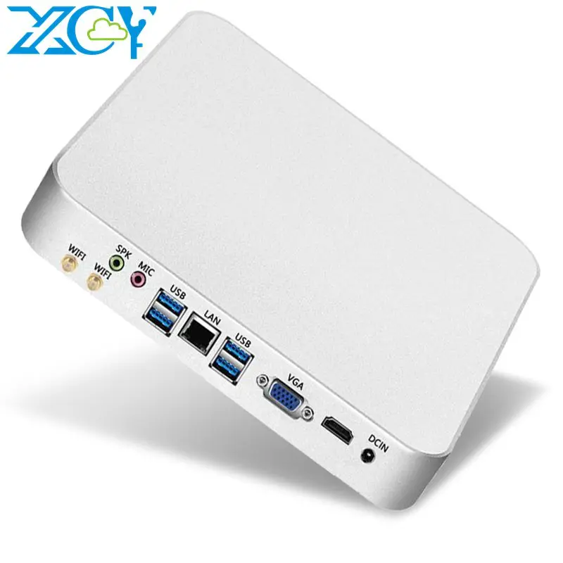 XCY Mini computadora PC Intel Core i7 7500U procesador DDR4 RAM windows 7/8 1/10 sistema linux PC de Juegos 4 K UHD HTPC HDMI VGA WiFi