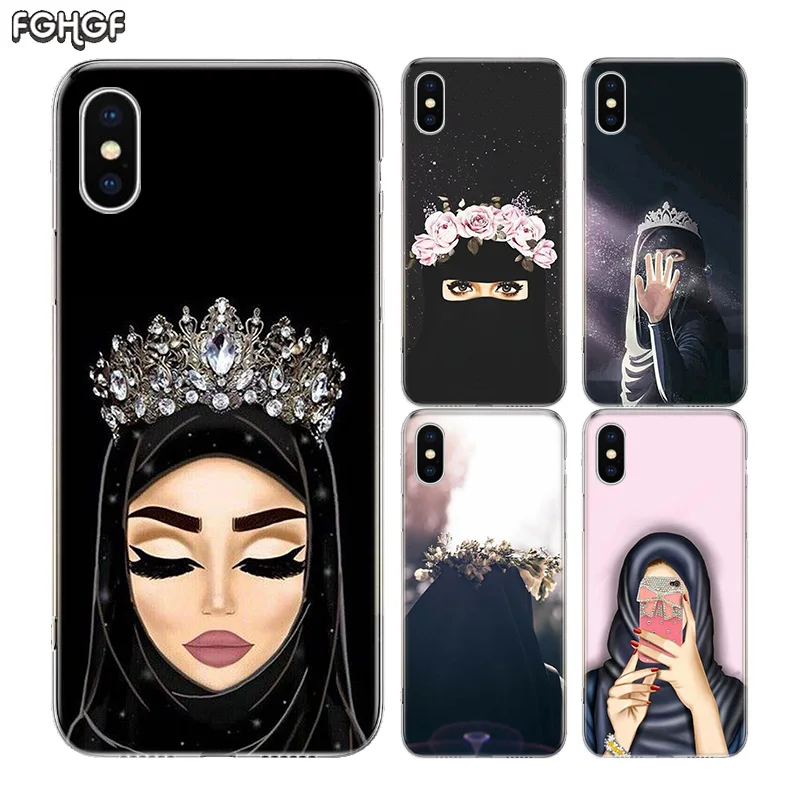 

Muslim Islamic Arabic Hijab Fundas Silicone Phone Back Case For Apple iPhone 6 6S 7 8 Plus X 10 XS MAX XR 5 5S SE Heart Cover