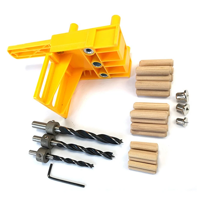 41pcs/set Drill Guide Kit Dowel Bit Set Jig 6mm 8mm 10mm E,L,T Joints Alignment Pins Doweling Jig Hole Saw Tools