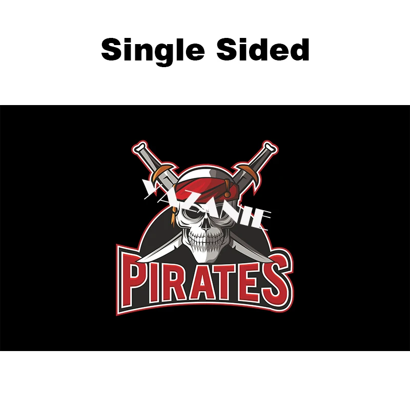 YAZANIE Any Size Custom Pirate Flag Halloween Jolly Roger Skull Flag Polyester Sabres Swords Flags And Banners Home Decoration - Цвет: Single Sided