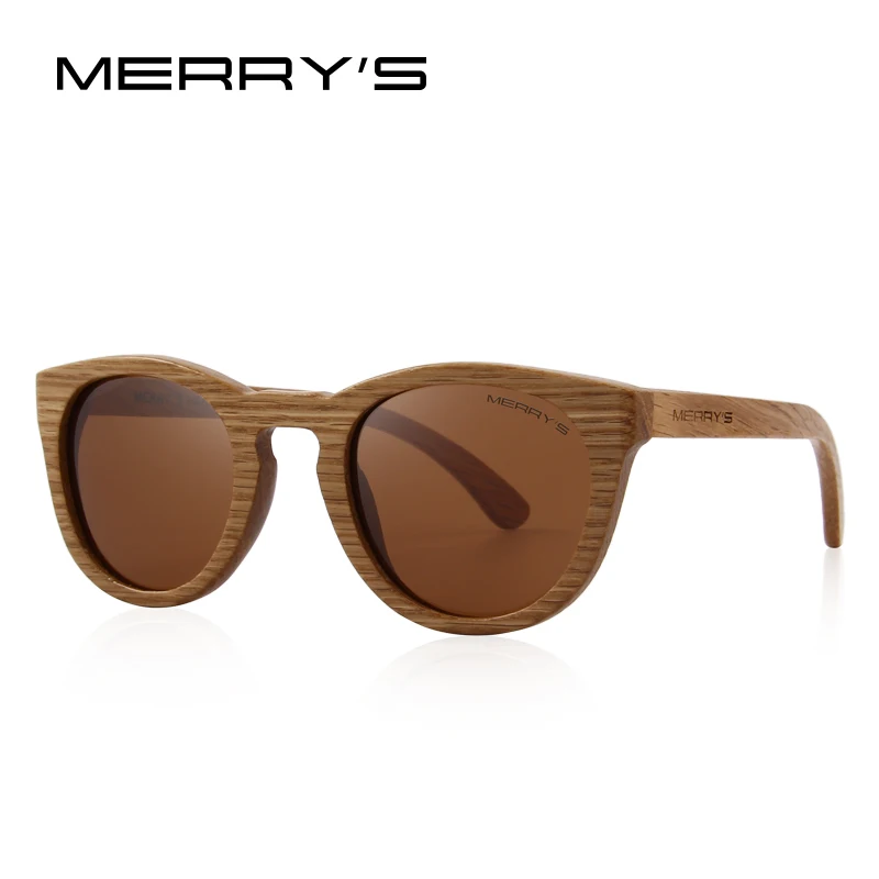 MERRYS Дизайнерские деревянные солнцезащитные очки ручной работы мужские/женские ретро поляризованные солнцезащитные очки с защитой от ультрафиолета S5268 - Цвет линз: C05 Brown