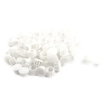 

100Pcs SKT-13 12.7mm White Plastic Snap in Blank Domed Lock Hole Cover