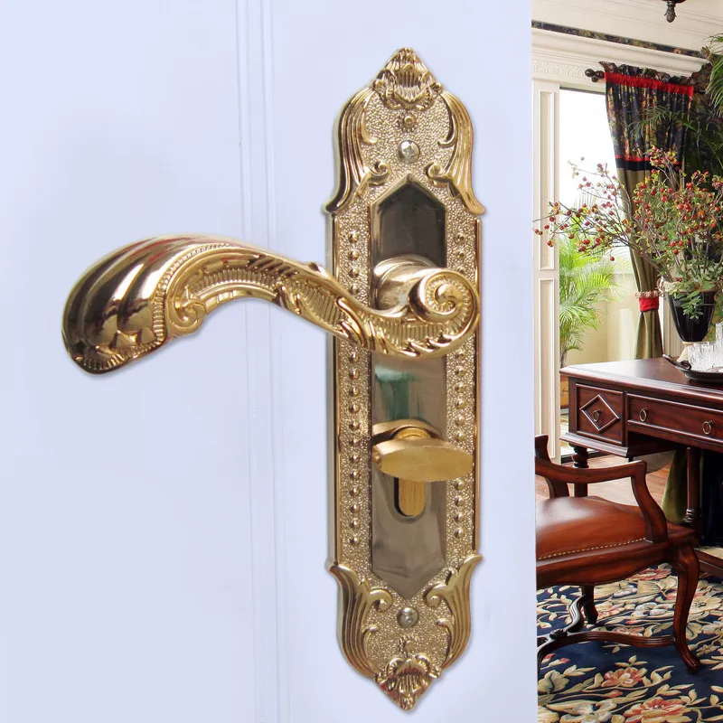

2018 Fechadura Selling Mute European High-grade Solid Wood Interior Bedroom Door Lock Hold Hand Hardware Locks Wholesale 812-5
