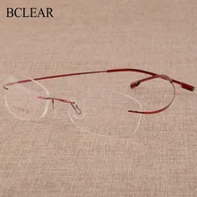 BCLEAR, оправа для очков без оправы из титанового сплава, Женская Гибкая оптическая оправа, очки без оправы по рецепту