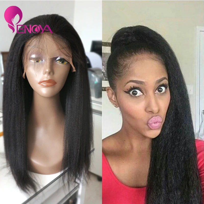 

High Quality Brazilian Human Virgin Hair Italian Yaki Straight Lace Front Human Hair Wigs