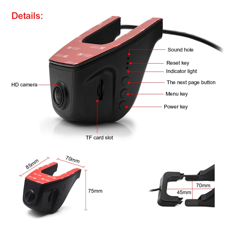 Junsun Wifi цифровой видеорегистратор Novatek 96658 регистратор ПОЛНЫЙ HD1080p