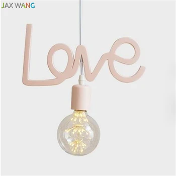 

Modern LED Pendant Lamps Princess Children Princess Room Pendant Lights Pink Love Lamp Balcony Lighting Romantic Bar Decor Avize