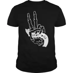 Здравствуйте Stay Wild Здравствуйте Hi rt Размер S To3XL T-S Здравствуйте rt Мужская одежда Мужская брендовая печатная 100% хлопковая футболка