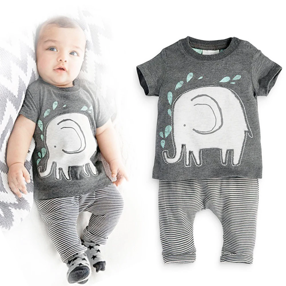 2pcs Baby Cotton Clothing Sets Fashion Newborn Print Short ...