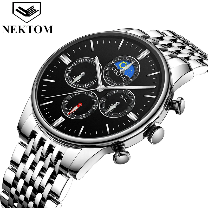 NEKTOM Mens font b Watches b font Top Luxury Brand Men Gold font b Watch b