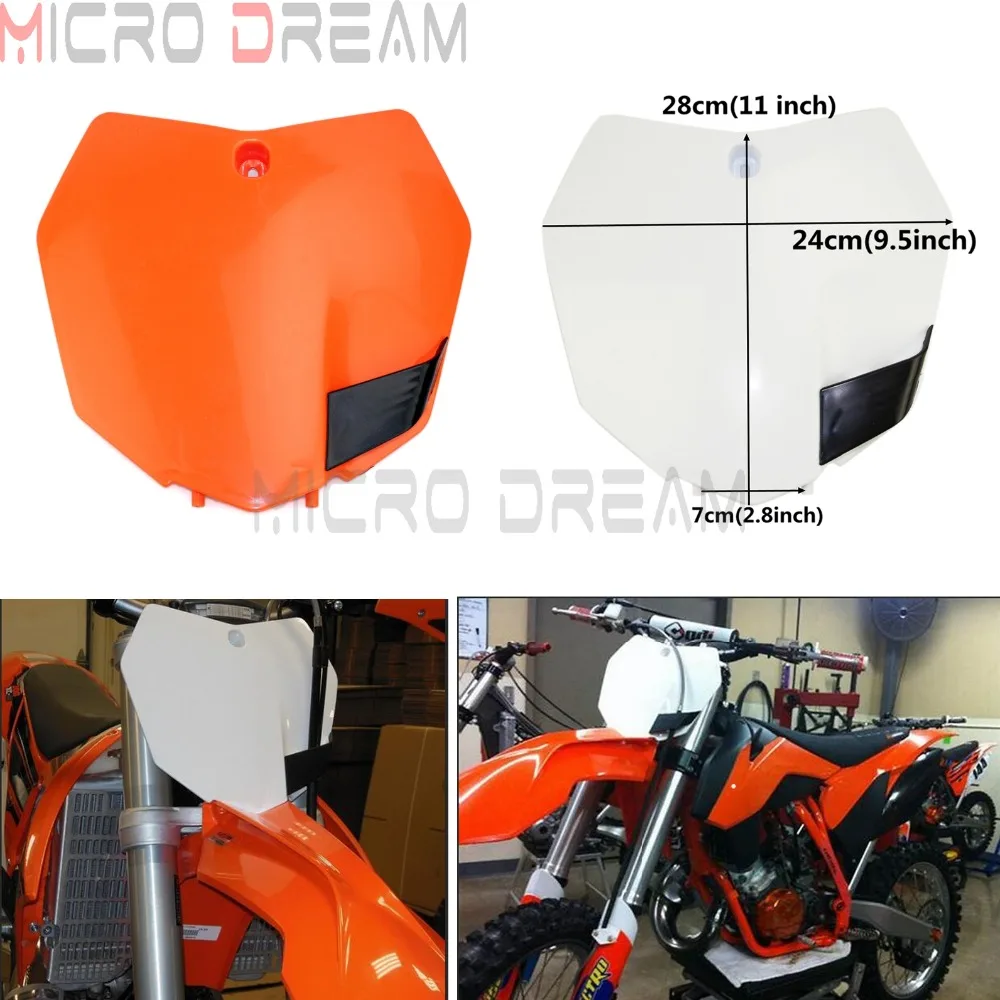 White Plastic Front Number Plate Motocross Holder For EXC XC-W XCW XCF-W XC SX SXF XCF SX-F 85 125 150 250 300 350 450 500 530 | Автомобили