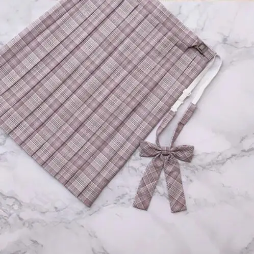 SKIRT BOW Высококачественная клетчатая юбка на все сезоны для колледжа с высокой талией JK, форменная плиссированная юбка с галстуком-бабочкой, юбка Лолиты JKG1012 - Цвет: SKIRT BOW