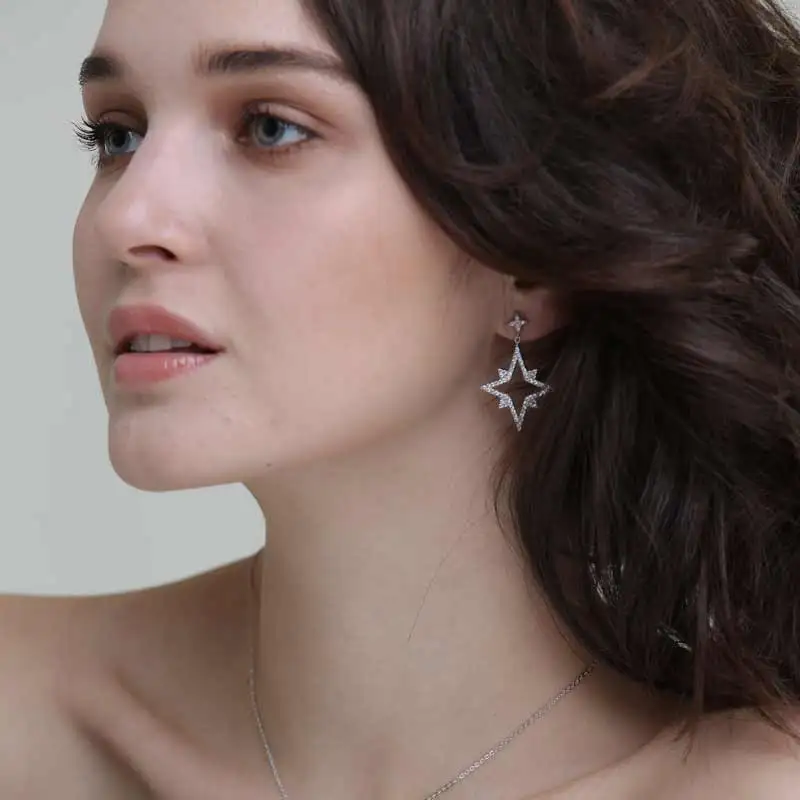 Женские серьги со стразами SA SILVERAGE из стерлингового серебра 925 пробы|drop earrings|earrings