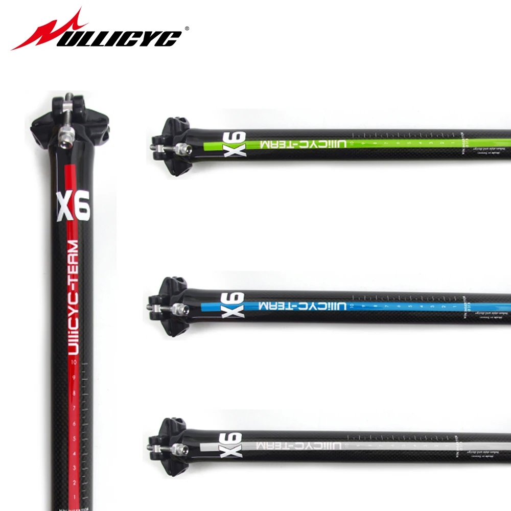 

Ullicyc X6 3k gloss full carbon bicycle seatpost setback 25mm for mtb road 2527.2/30.8/31.6*350/400mm finish free shipping SZG88