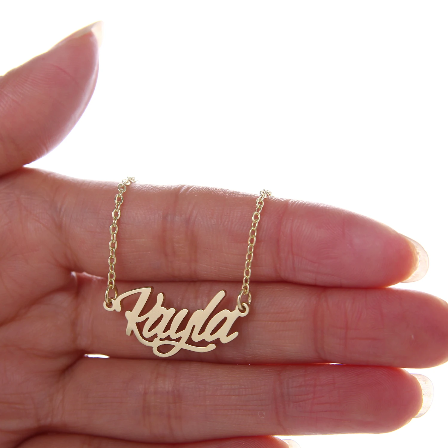 Kayla Name Necklace + Bracelet Jewelry Set Stainless Steel Letter Charms Choker Necklaces Pendant Nameplate Sets Gift