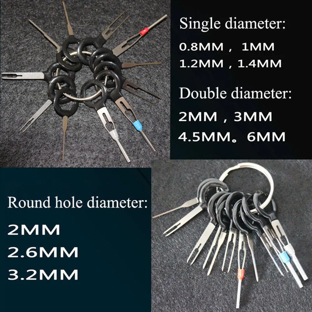 

11Pcs/Set Terminal Removal Tools Car Electrical Wiring Crimp Connector Pin Extractor Kit