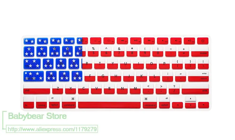 America Силиконовый чехол для клавиатуры картинка встроенный для Macbook Air 13,3 Pro 13 15 с сетчатой защитной клавиатурой для Mac Book - Цвет: America