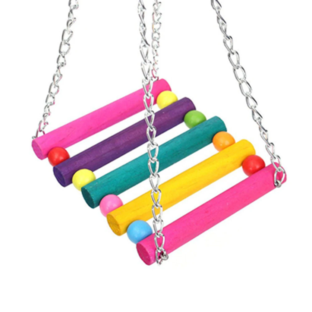 

Colorful Bird Parrot Hanging Bridge Swing Parakeet Budgie Cockatiel Cage Hammock Swing Toy Hanging Toy Pet Accesorries