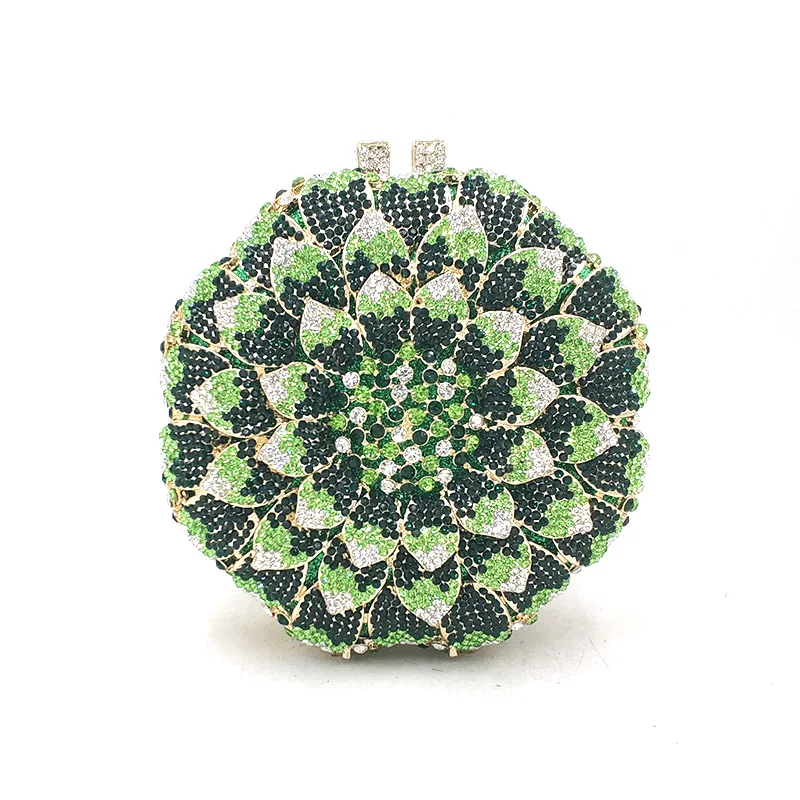 Women evening party bag diamonds crystal clutch bridal wedding party wallet purse handbag elegant sun flower crystal purses women evening bag